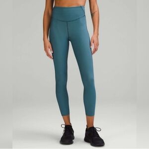 Lululemon Base Pace 7/8 High Rise Leggings Blue/Green 4 Way Stretch Size 8